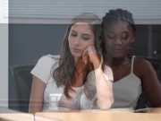 GIRLSWAY - Lesbian Gianna Dior And Hazel Grace Scissor Wildly In Empty Conference Room