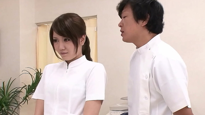 Japanese Teen Nurse talk to Double Creampie MMF 3Way Sex by Doctors in Japan Hospital in Uncensored JAV Porn