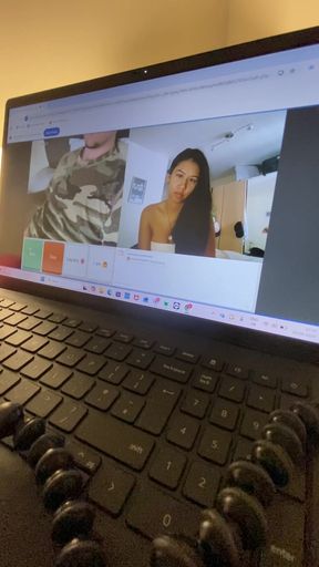 Woman in camo shirt