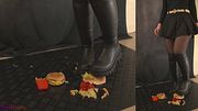 Crushing Your Dinner in High Fall Boots - Junk Food