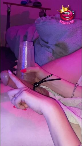 Ruined His Orgasms and His Cock with a Fleshlight Handjob