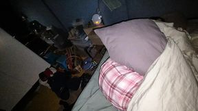 Woke her up to join my autofellatio session