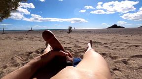 Outdoor Jerking at the Public Beach