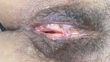 I show off my big hairy pussy after being fucked by a huge cock