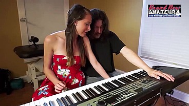Petite Busty Green Eyed Cloe Deepthroats A Big Cock And Swallows Cum!