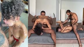 tonhao me pegou no colo e botou de cabeca pra baixo pra mamar ele