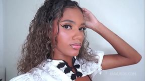 Beautiful very slim Brazilian beauty, Karina Rose returns gets fucked by 2 huge cocks (DP, Anal, gapes, 2on1, BBC, slim b ...