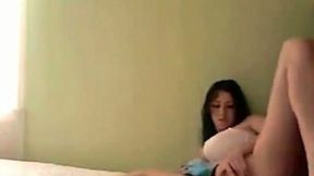 Amazing lovely webcam brunette sexpot with big boobies rubbed her clit