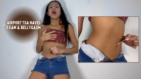 Aria Nicole Stopped By TSA For Navel Examination 1080p - Petite Brunette Swabs Her Belly Button and Has Embarrassing Navel Bellygasm In Front Of TSA Agents