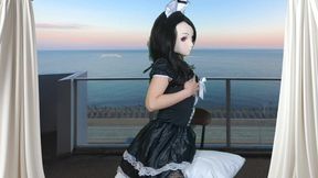 HENTAI Aibu。ベランダ。メイド。拘束されながらオナニー。