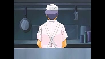 Hentai waitress gets fucked hard by perverts