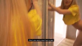 Hot Blonde Quick Russian Sex Creampie Before Work