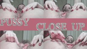 Pink pussy hairy close up