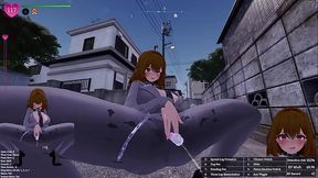 Office Lady plays with herself in explicit 3D hentai game