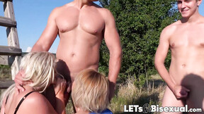 ”Sexy muscle stepdad caught getting blowjob outdoor”