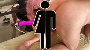 Ejaculation in her chastity cage