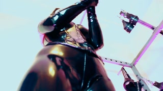 Domina Eva Latex PVC Vinyl Fetish Big Ass Milf Femdom Mistress Big Ass Sexy Goddess Glasses Leggins