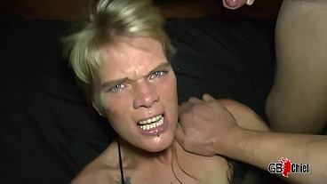 White trash cumdump filled up creampie gangbang hardcore party