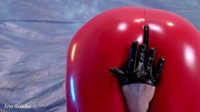 Hot Pvc Teasing, Fetish Beautiful Video. Mistress in Red Vinyl Clothing