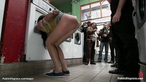 ”Whore humiliated in public laundromat”