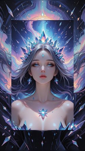 Astral Vortex Goddess with Obsidian Smoke and Crystal Light Fantasy Ai Art Slideshow