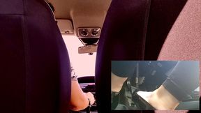 riding in shiny black ballet flats and tight black leggings - double shot - amazing italian pedal pumping