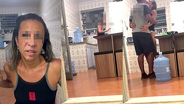 Belinha Hotwife se exibindo em dose dupla: seduziu o entregador e depois o moto Uber. Ganhou duas gozadas na boquinha!