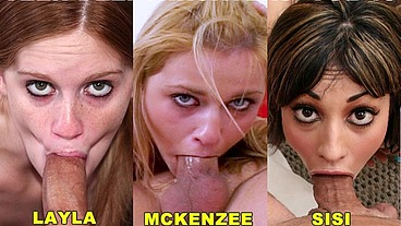 Teen Deepthroaters Volume 18 - 3 Amazing 18 & 19 YO Deepthroat Blowjobs - Featuring McKenzee Miles, Layla Exx, Sisi Sinz