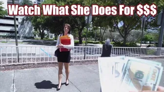 Brunette lawyer Riley Jacobs fucks Tony Rubino hardcore for cash in public