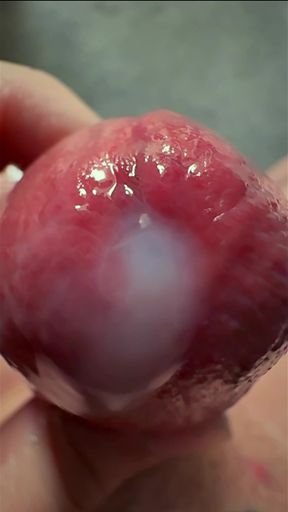 Macro Cum Shot. Ultra Close-up Ejaculation