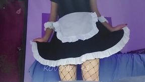 Femboy maid gets throat fucked while gaming Valorant