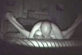 Pleasing my freaky slutty wife in bed on night vision cam