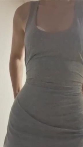 Sweetie slowly strokes herself in panties