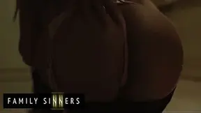 FAMILY SINNERS - Smoking Hot MILF Pleases Her Son-In-Law With Her Big Tits And Gets Her Ass Spanked In Return