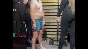 Double Domme Floor Ballbusting