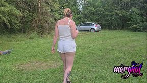a slutty milf gets fucked anal in her car trunk and ends up on the hood
