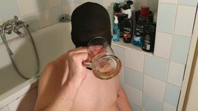 Ultra hard gagging throat fuck a piss drinker slave