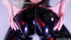 Your Only Obsession- Ebony Femdom Goddess Rosie Reed Shiny PVC Catsuit Ass Worship (standard definition)