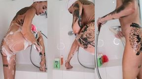 hard video solo  rasage integral  17mindouche /pussy playing /rasage / foot ...