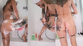 hard video solo  rasage integral  17mindouche /pussy playing /rasage / foot ...