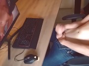 Watching pegging porn - Teen fantasizes about being fucked by a girl with strap-on