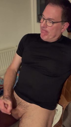 Jerking--off Before Bed at the Table. Nice Ogasm