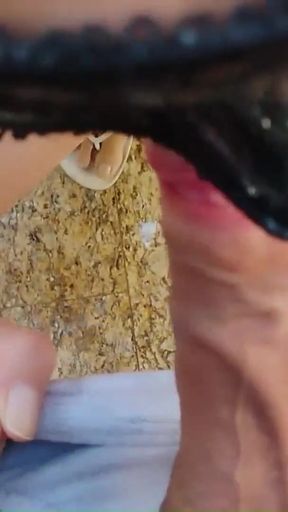 Beautiful breasted girl sucking willingly on her fianc&eacute;'s cock in the backyard of her mother-in-law's house   Clip 1