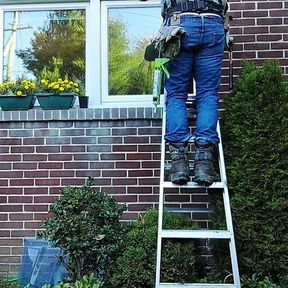 Construction dad finishing job for the day, but then had a spill