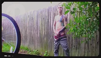 Inked Straight Hunk Blinx's Outdoor Masturbation Session