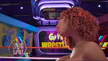 3DGSPOT - Big Titties Girls Do Hard Scissoring During Wrestling Fight! ANIMATED SEX!