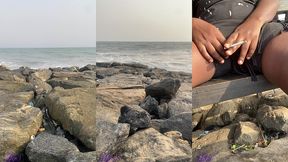 african whore flashes pussy at a beach site (voyeurs art ep2)