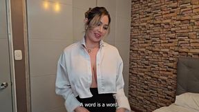 Anailoves & Jean Paulofiicial take turns pounding busty waitress for cash & cumming inside her