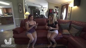 two hot, horny housewife milfs seduce and cheat with pizza delivery guy - shiny cock films - jane cane - coco vandi