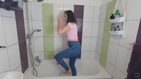 Practising For The Wet Tshirt Contest